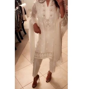 All White Chikankari Four Piece Outfit!